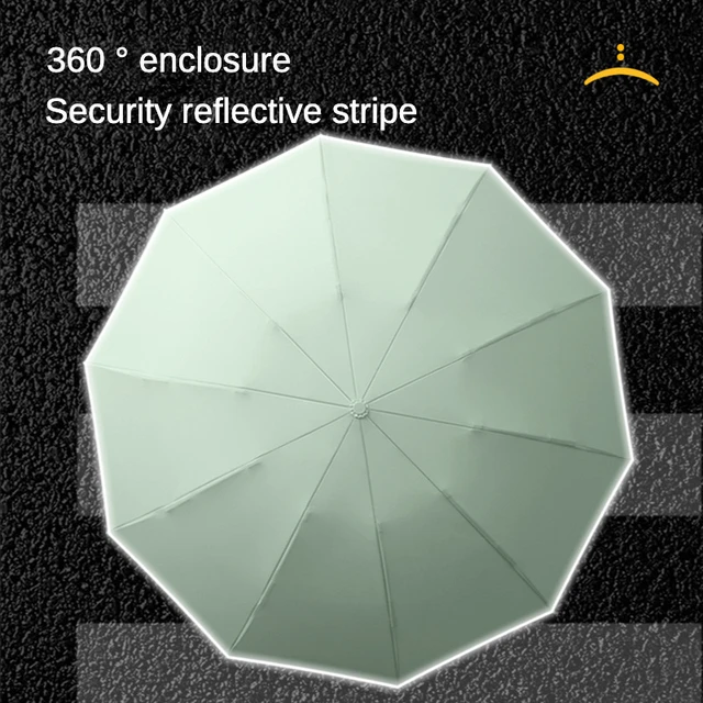 Új Automatikus, Háromszoros Fordított Esernyő Nők Férfiak Fényvédő Vízálló Autó Fényvisszaverő Szél 10 Csontos Esernyők - Image 4