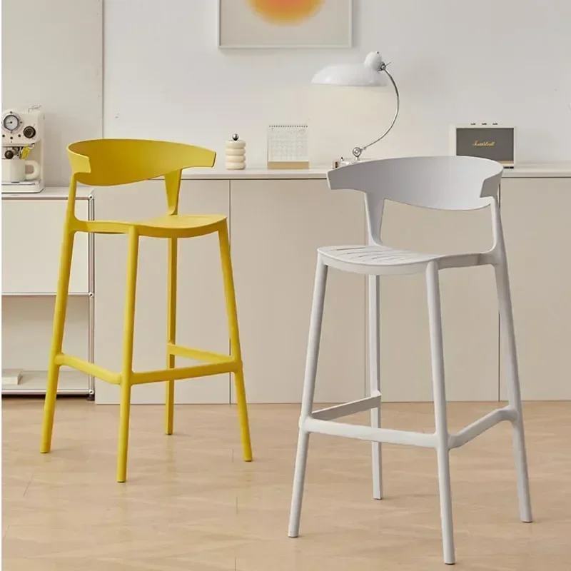Nordic Kitchen High Stool Home Leisure Bar Chair Folding Plastic Designer Dining Chair Living Room Furniture