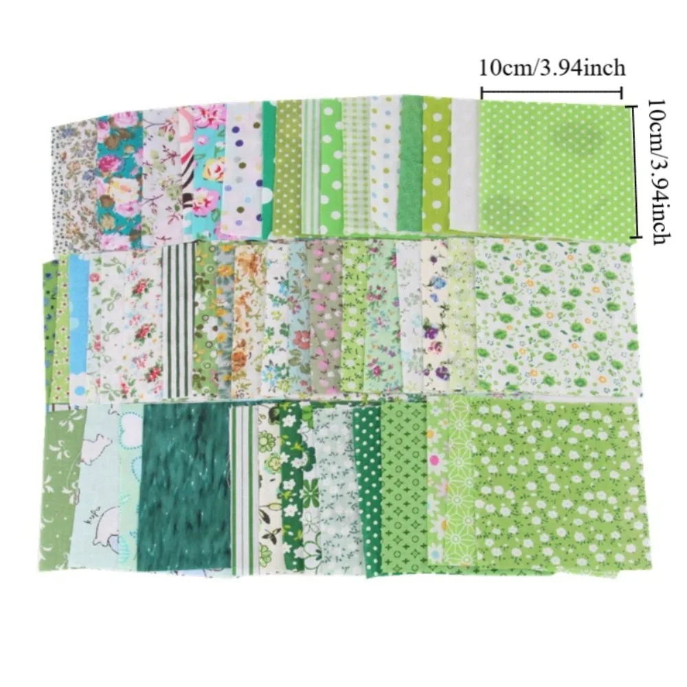 50 Piece Set of 10x10cm Square Cotton Fabric for Patchwork Quilting and DIY Crafts