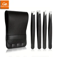4Pcs Tweezers Professional Stainless Steel Tweezers Eyebrows Make Up Great Precision Facial Hair Splinter Ingrown Hair Removal 1