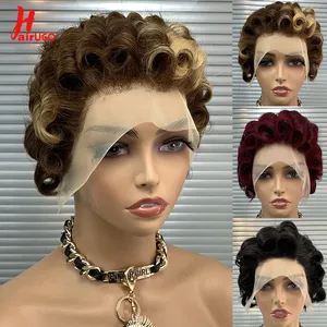 Image for 2pcs HD Lace Pixie Cut Lace Front Wigs 12A Remy Hi 