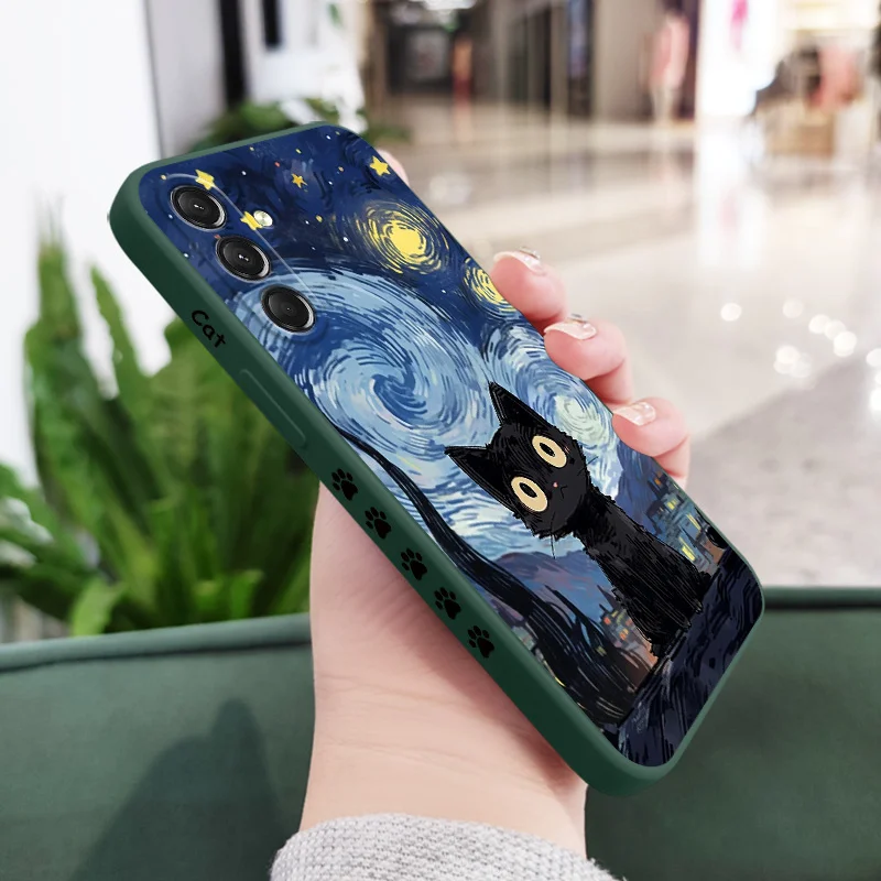 Starry Cat Phone Case - Celestial Feline Design Cover