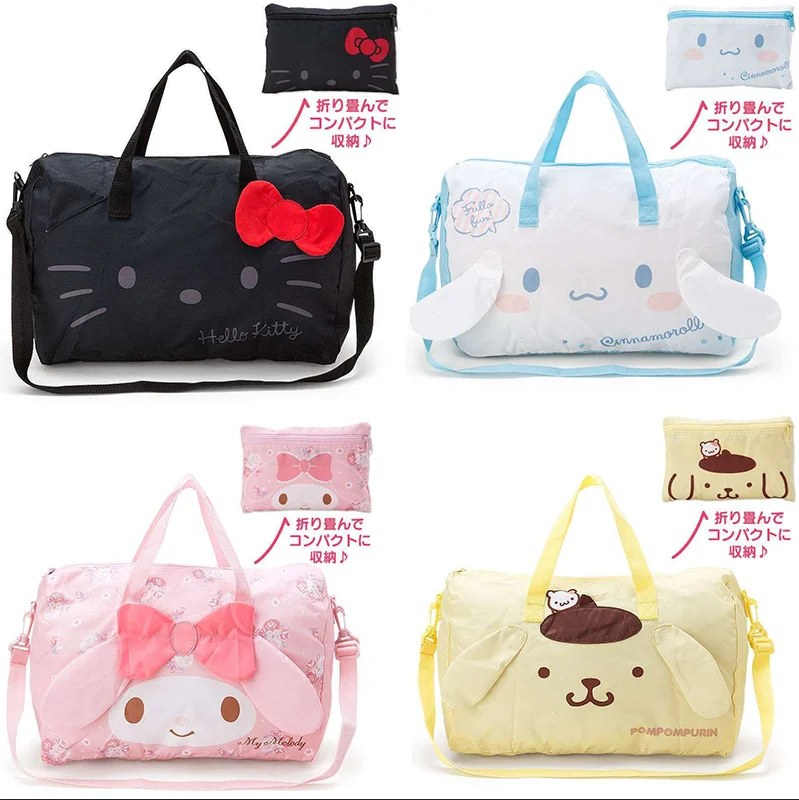 

Sanrio Hello Kitty Shoulder Bag Cute Trolley Bag Travel Bag Folding Travel Waterproof Large Capacity Storage Bag