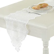 

Hot New European Style Table Runner White Lace Table Runner Luxury Dinning Tea Table Cloth Wedding Table Decoration Home Textile