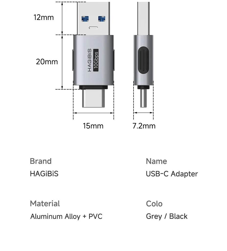 Hagibis USB-C Male to Male Adapter 80Gbps High-Speed