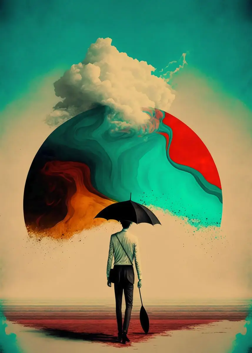 Surreal Modern Mindfulness Canvas Wall Art: Abstract Prints