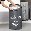 Home Large Capacity Smile Nylon Laundry Bag Travel Storage Pouch Machine Washable Dirty Clothes Storage Bag Wash Drawstring Bag 4