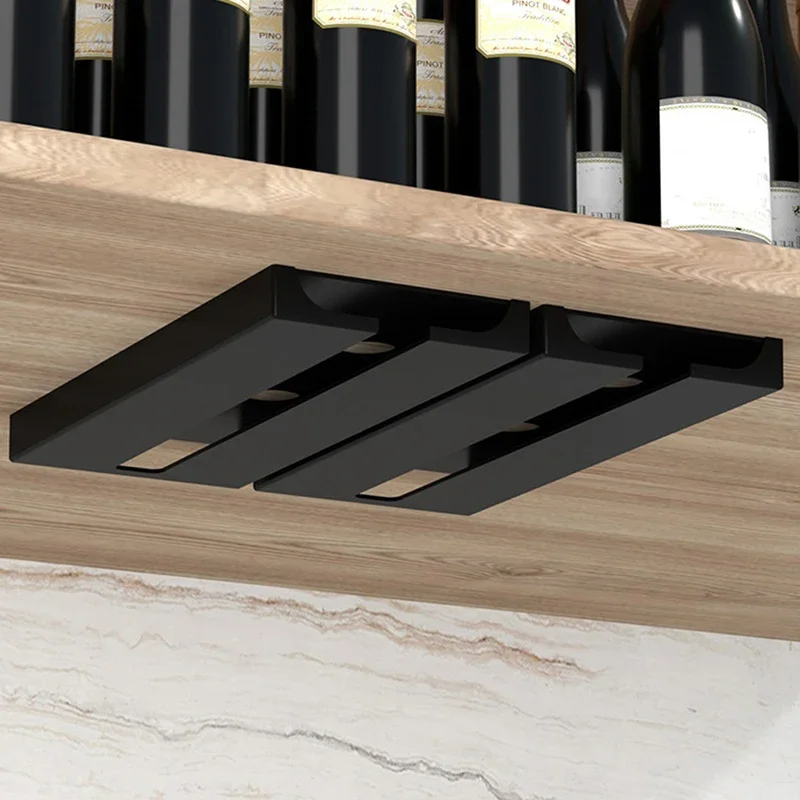 Kitchen Under Cabinet Free Punching Holder Wine Glass Rack Multi-function Classification Stemware Glass Cup Hanging Holder wine glass rack