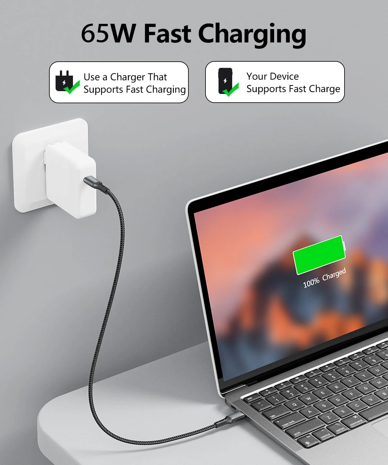 0,25 m Datenkabel USB C auf Typ C Schnellladedatenkabel Kurzes Kabel 66 W Typ C für iPhone 15 Huawei Samsung tragbare Power Bank – Detail 3