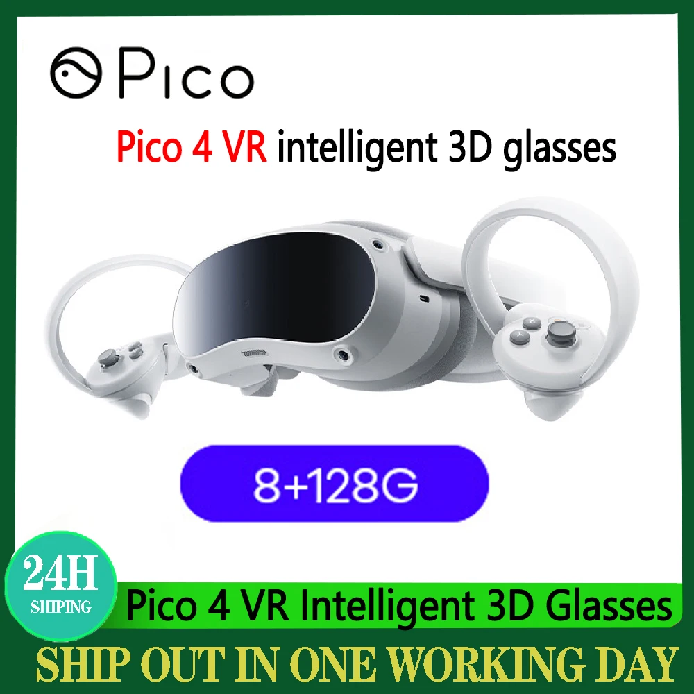 Pico 4 Global Version VR Glasses All-in-One 3D 4K Display (8+128G) Headset  Steam VR Virtual Reality Metaverse Games