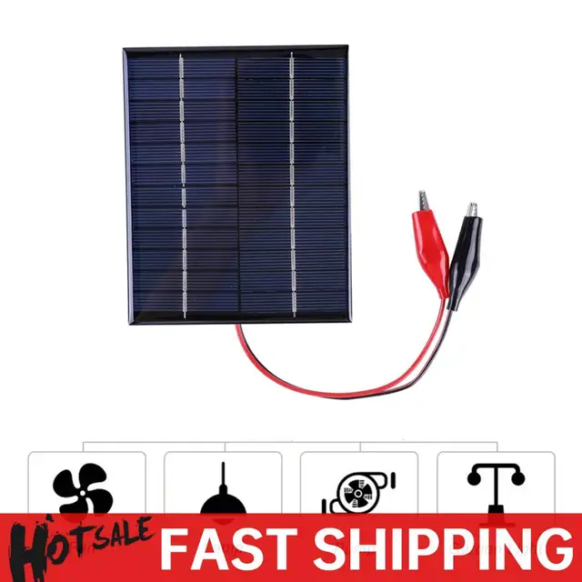 5W 12V Portable Solar Panel Waterproof Solar Charging Panel Mini Small Solar Panel Module for Lamp Fan Pump for Outdoor Camping 1