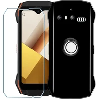 3-in-1 Ring Holder Case With Tempered Glass On For Blackview N6000  Screen Protector Glass For Blackview N6000 2.5D Glass 2