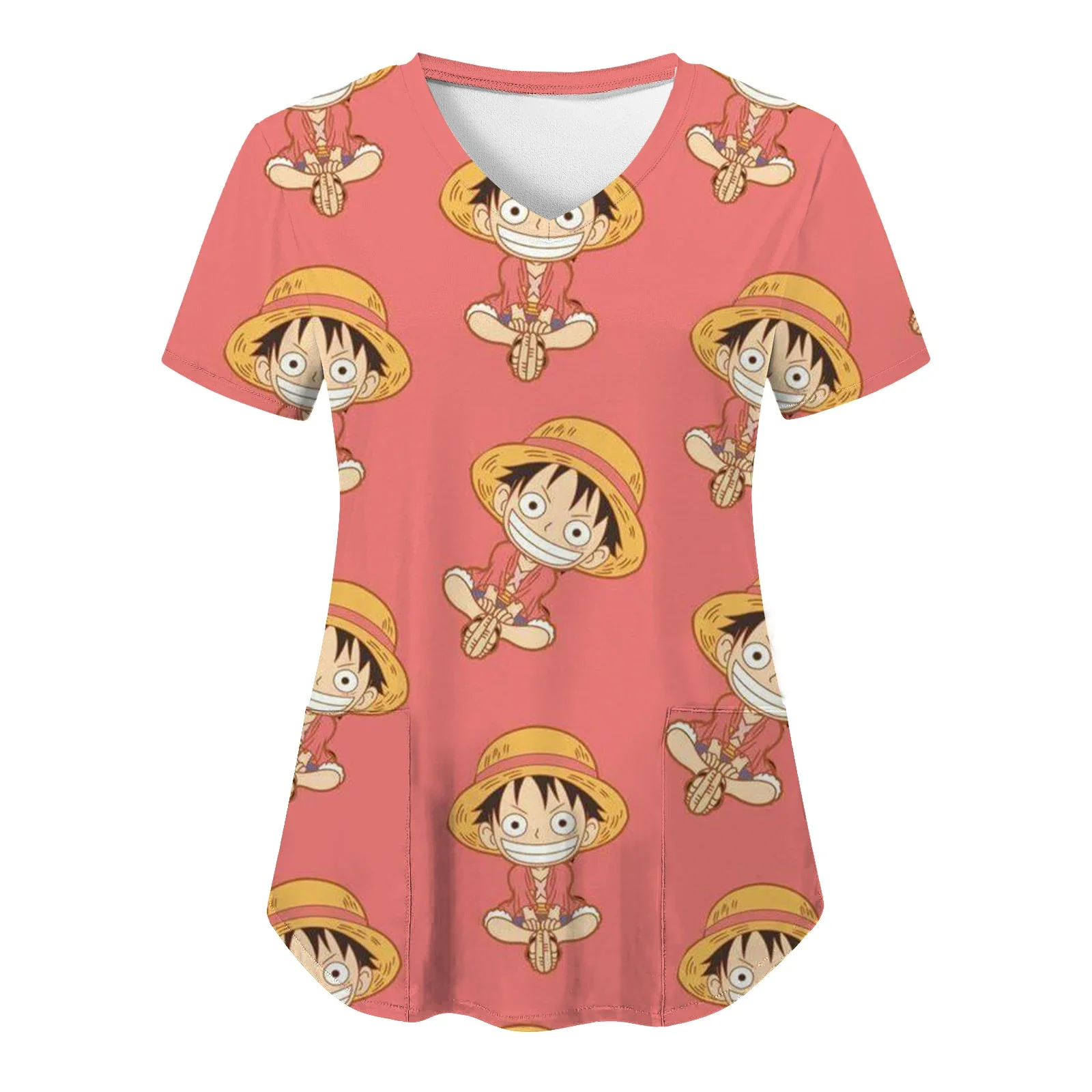 

Униформа медсестры, женская одежда с V-образным вырезом, Женский Топ с карманами 2023, аниме Zevity, больничные топы, Униформа с карманом на шею, аниме