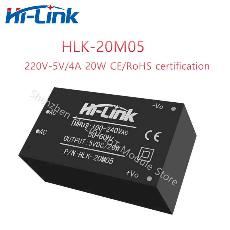 Hi-Link AC DC Circuit Converter HLK-20M05 220V To 5V 20W Output Mini Adjustable Supply Power Module Household Intelligent Power Supply Switching Power Supply
