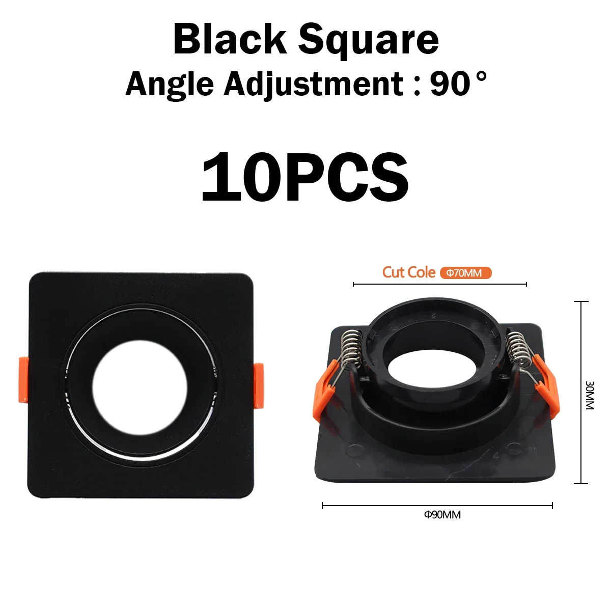 10pcs black square