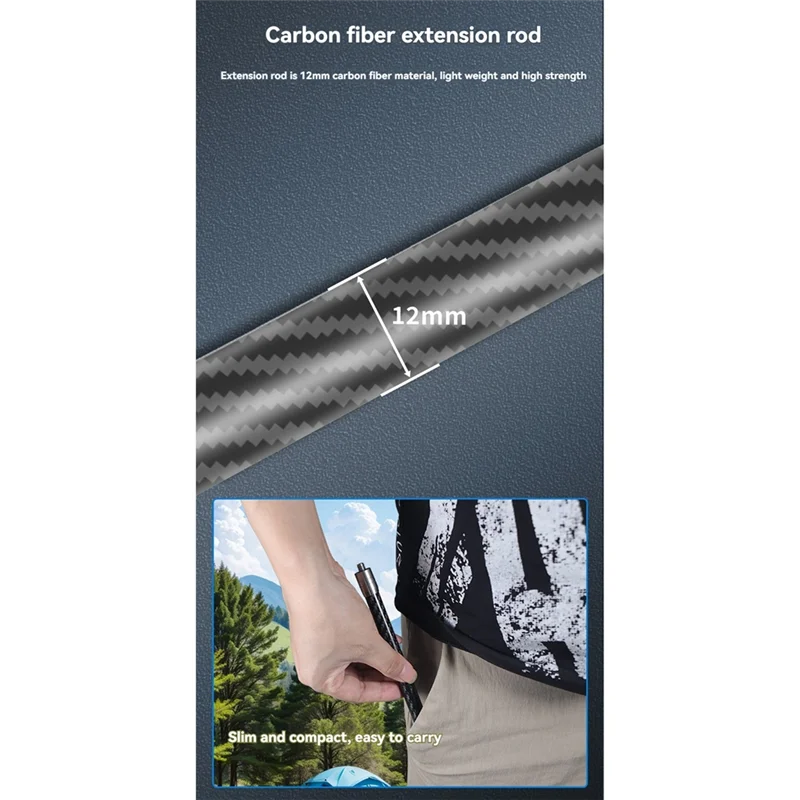 Support extension caméra fibre carbone 116/316mm pour DJI Gopro Insta360