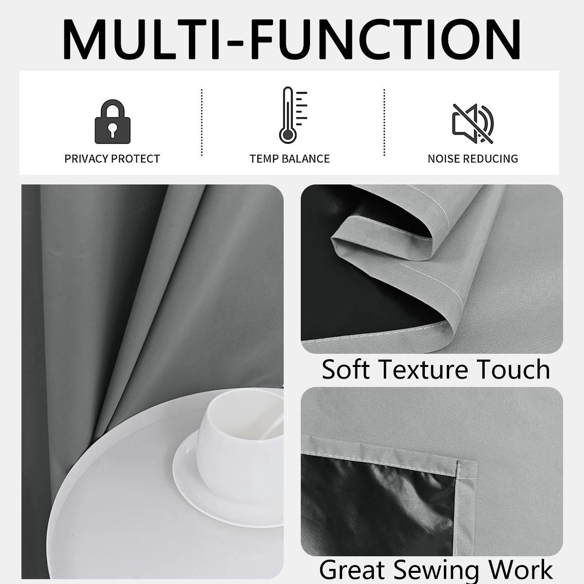 1pc Blackout Curtains with Coated Insulated Lining, Ideal for Living Room, Bedroom, Kitchen, Bathroom, Home Decor, Room Decor 3