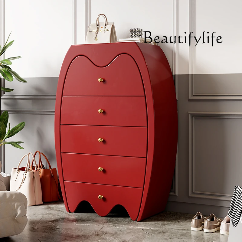 

American-Style Solid Wood Chest of Drawers Household Modern Multi-Functional Entrance Cabinet