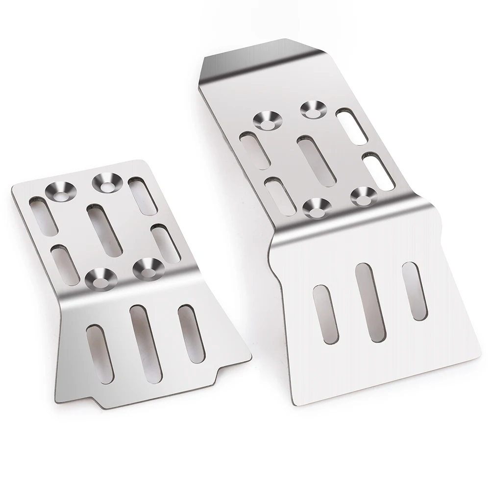 MIBIDAO Stanles Steel Front Skid Plate Rear Chassis Armor Protector für 1/18 Granite Grom RC Car Upgrade Teile Zubehör – Detail 4
