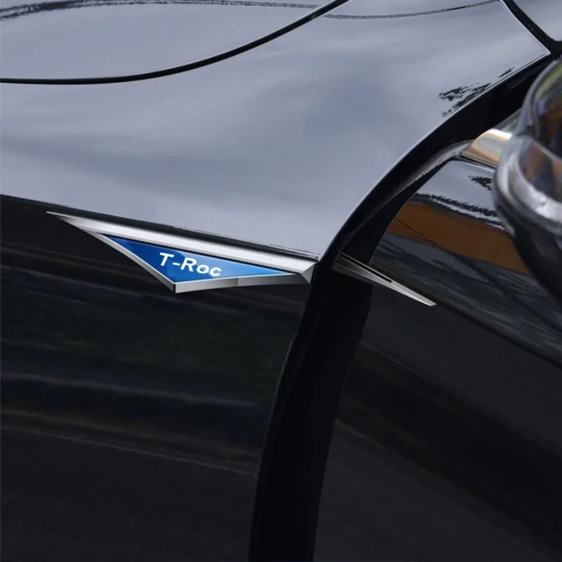 

2Pcs Car Chrome Modified Car Body Side Doors Blade Car Stickers for T-ROC Auto Accessories