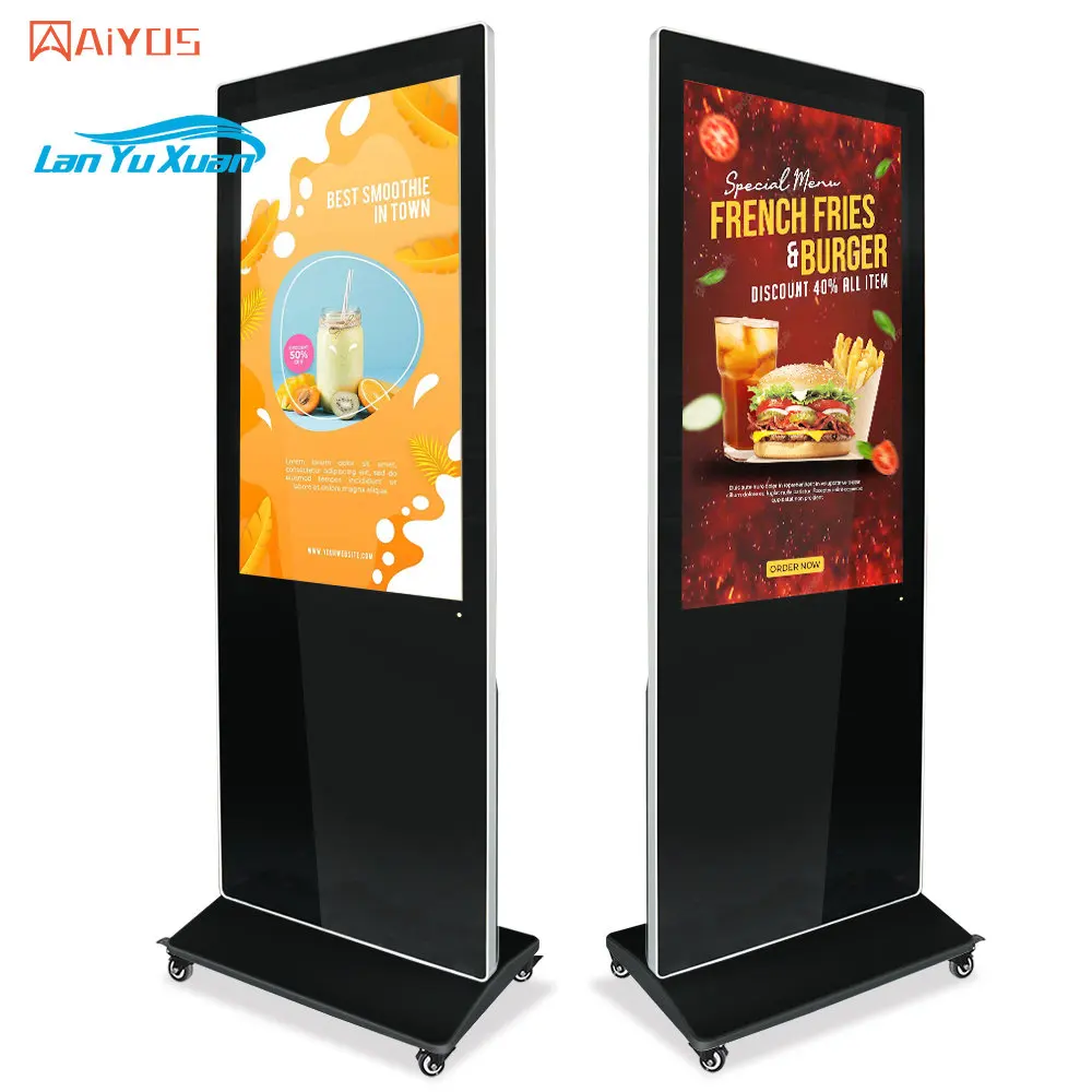 

43 дюйма напольная цифровая вывеска и дисплей Totem LCD сенсорный экран киоск для помещений рекламный дисплей проигрыватель оборудование