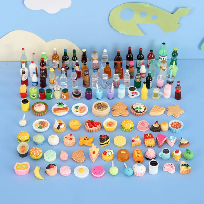 Cute New1:12 Miniature Dollhouse Supermarket Food Snacks Mini Cake Wine Drink for Blyth Barbies BJD Doll Kitchen Accessories 4