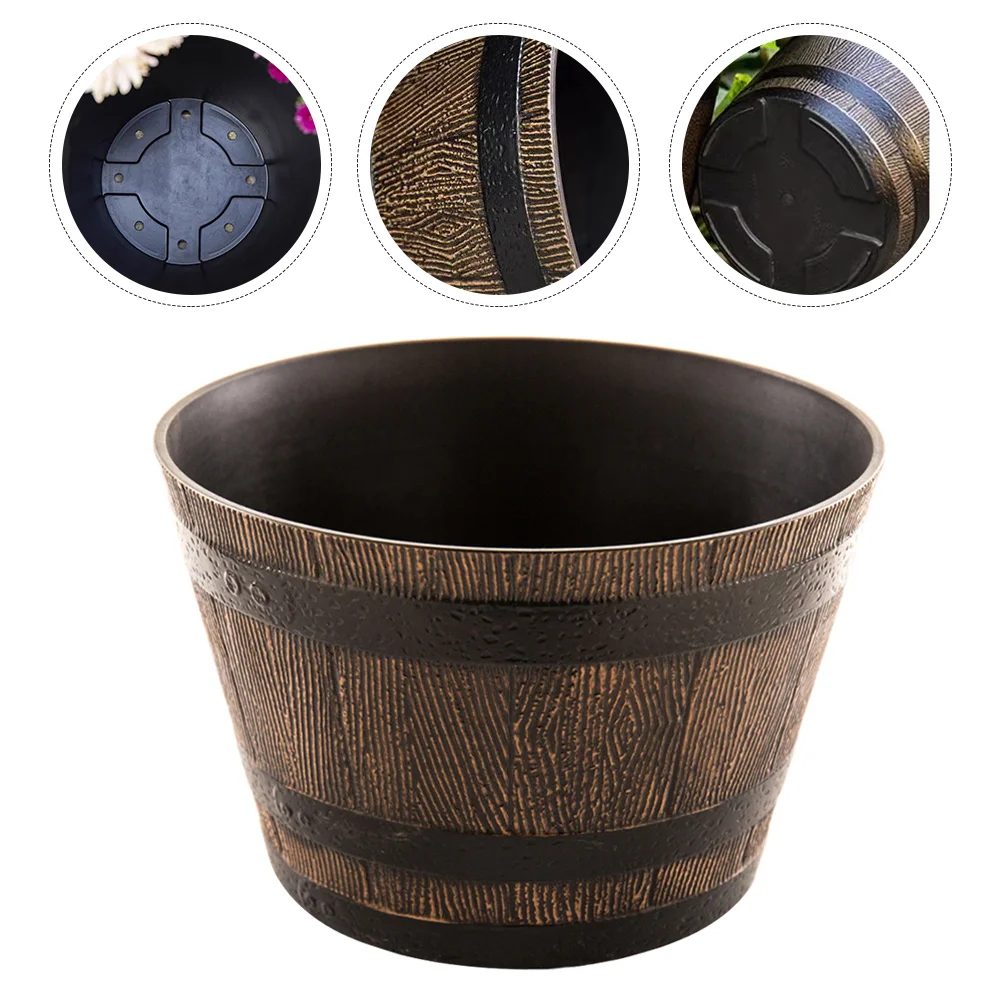 

Gardening Potted Flower Pots Retro Outdoor Plant Planter Round Decorative Resin Planters for Plants