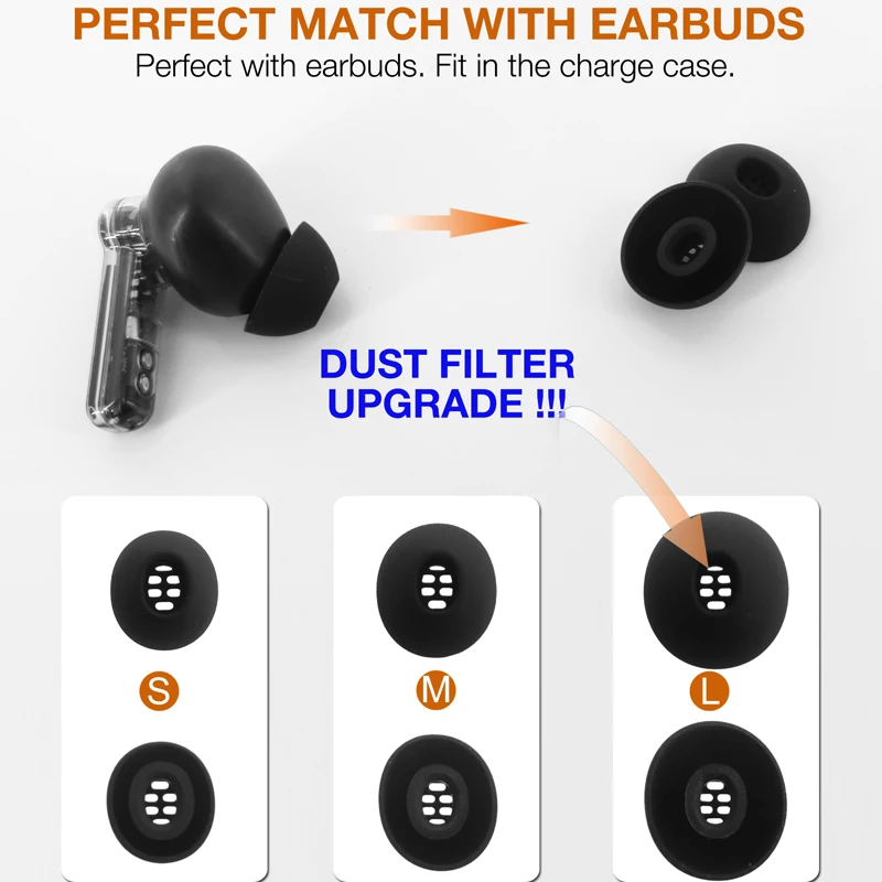 Eartips Compatible with Nothing Ear/Nothing Ear (a) /Nothing Ear (3) / CMF Buds/CMF Buds Pro & Pro 2 Earbuds Accessories