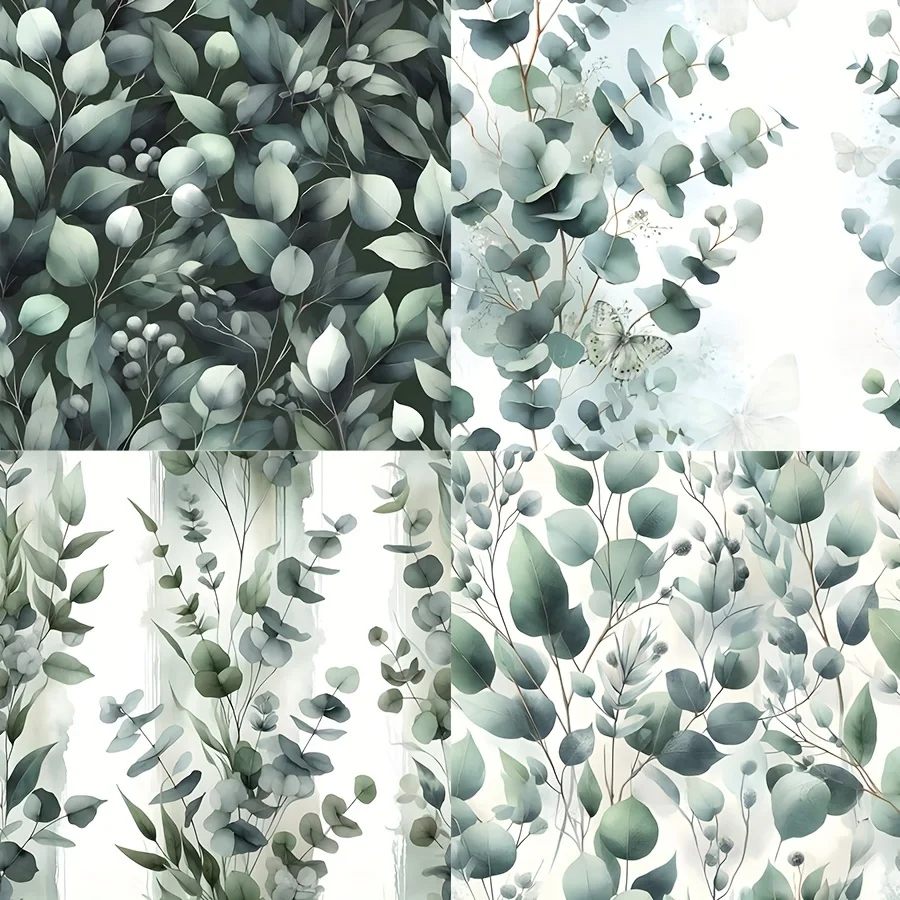 Stickers Scrapbooking Supplies Paper Sticker Eucalyptus Deer Redberry Ring Pattern 58pcs