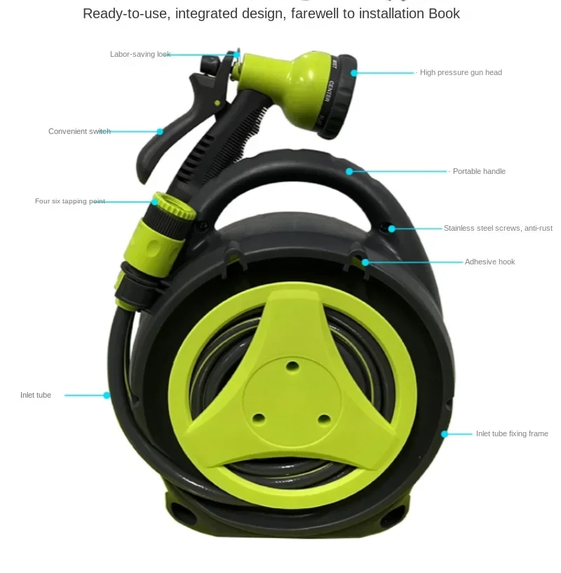 Garden Retractable Hose Reel, Portable 10M(out)+1.5M(in) for Garden  Watering, Car Washing, Pet - AliExpress