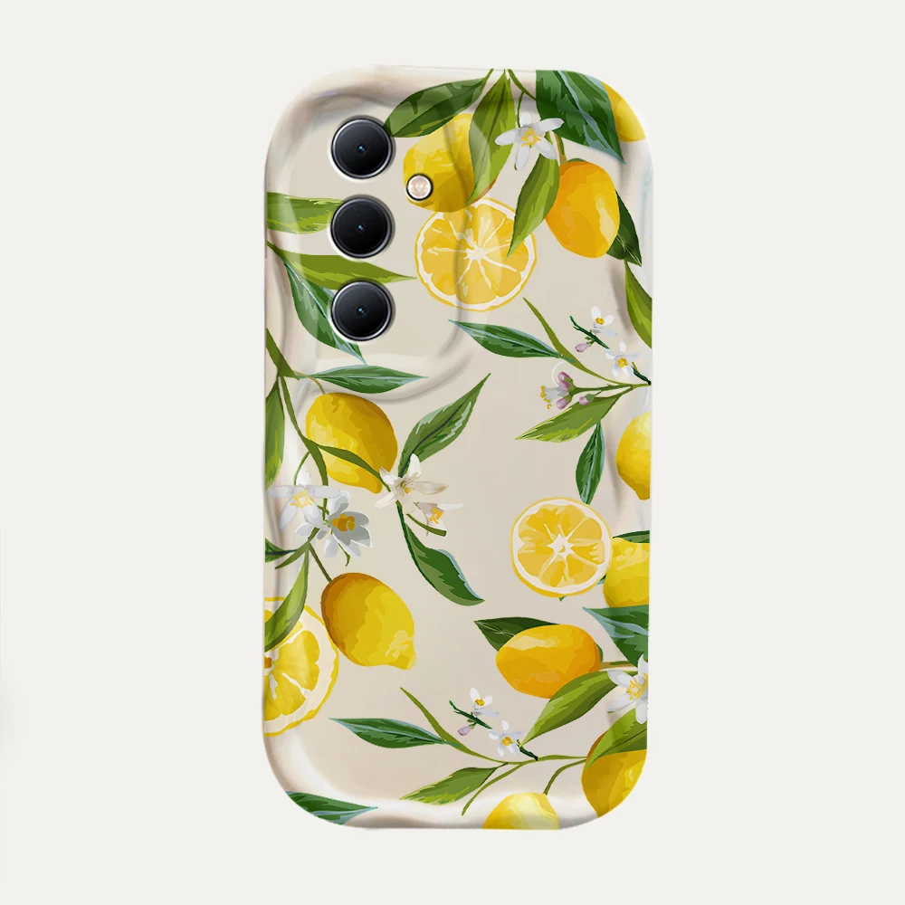 Luxury Summer Fruit & Lemon Blossom Phone Case - 3D Wave Soft TPU Back Cover