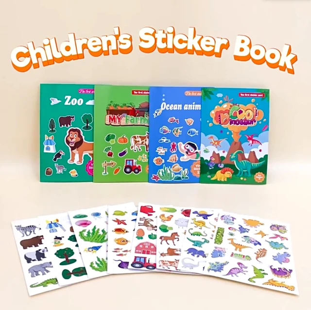 Montessori Children Scene Sticker Book DIY Puzzle Sticker Book Reusable  Cartoon Animal Learning Cognition Toy Kids Gift - AliExpress