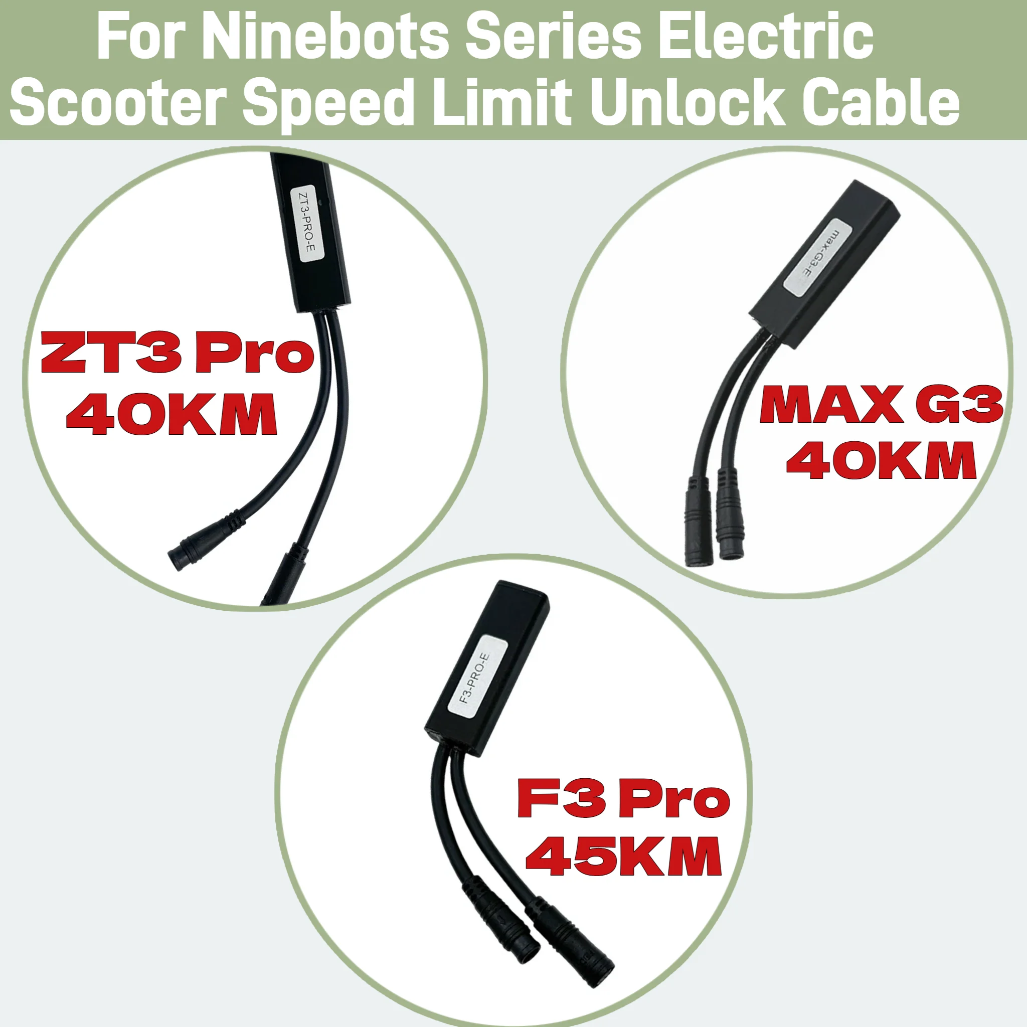 40km/h Unlocking Speed Line, Customized Release Speed Limit Cable for Ninebots by Segway ZT3 Pro F3 MAX G3 Electric Scooter