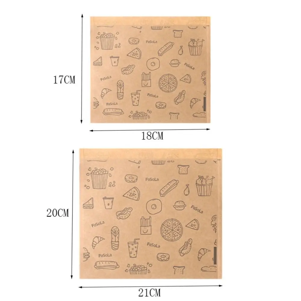 Greaseproof Paper Bag, Kraft Paper Bag, Food Packaging Disposable Packaging