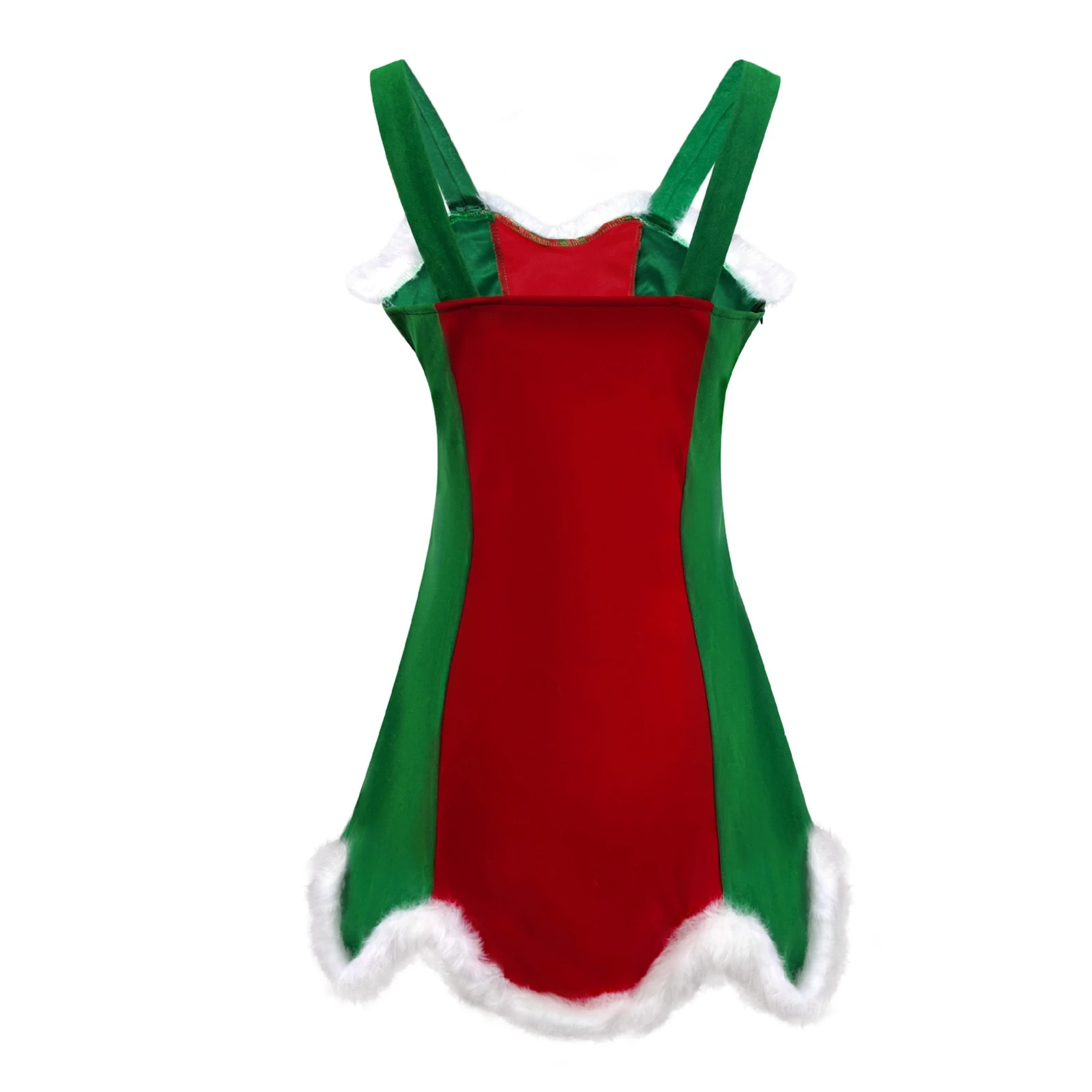 Robe Mère Noël Sexy à Bretelles avec Bonnet et Ceinture – photo 10
