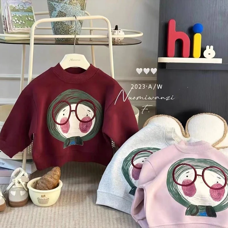 

Autumn Winter Print Kawaii Kids Sweatshirts Long Sleeve Cute Boy's Pullover Casual Girls' Tops Fashion Chic Children's Clothing
