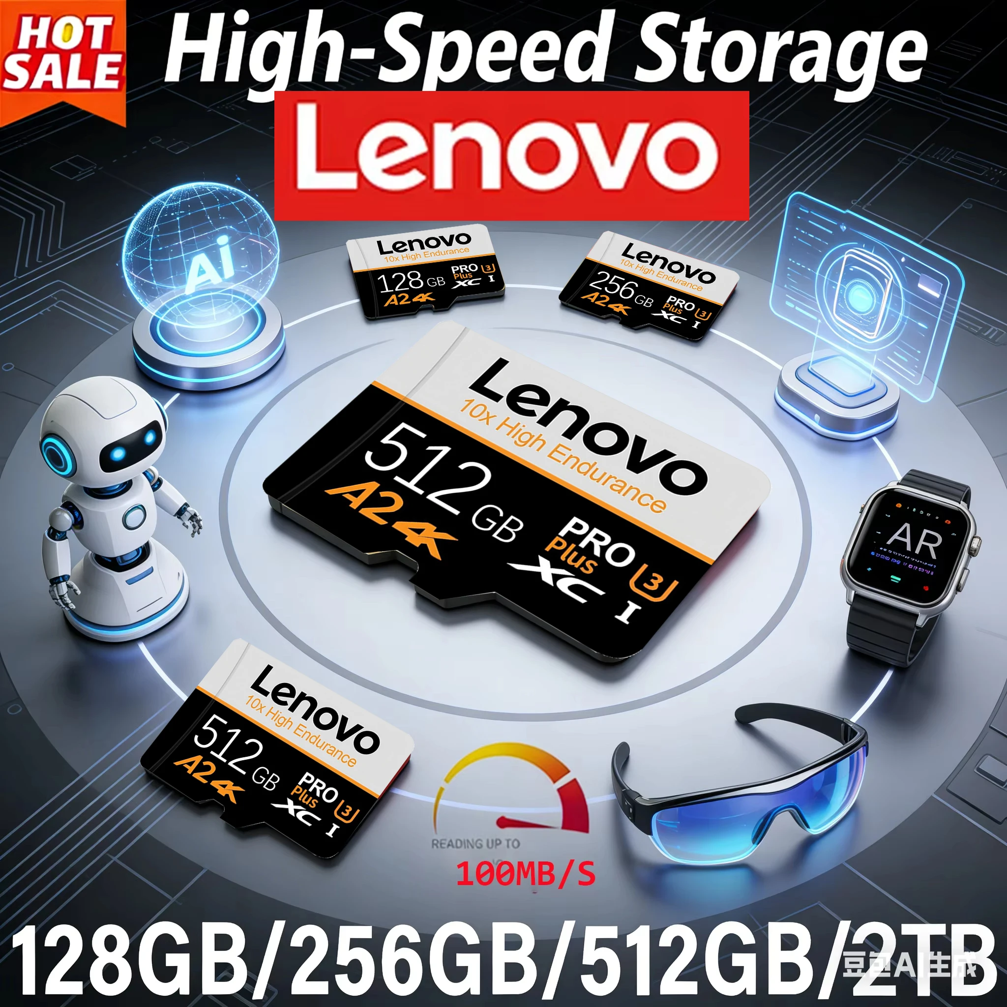 레노버 마이크로 TF/SD 512GB 512GB 16GB 메모리 카드 최대 100MB..
