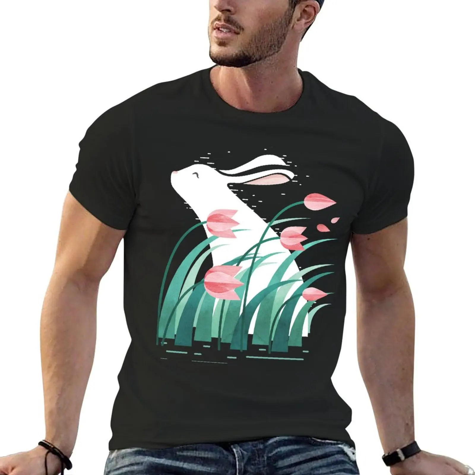 

Rabbit, Resting (Sky Blue Version) T-Shirt Blouse plain sublime men t shirts high quality