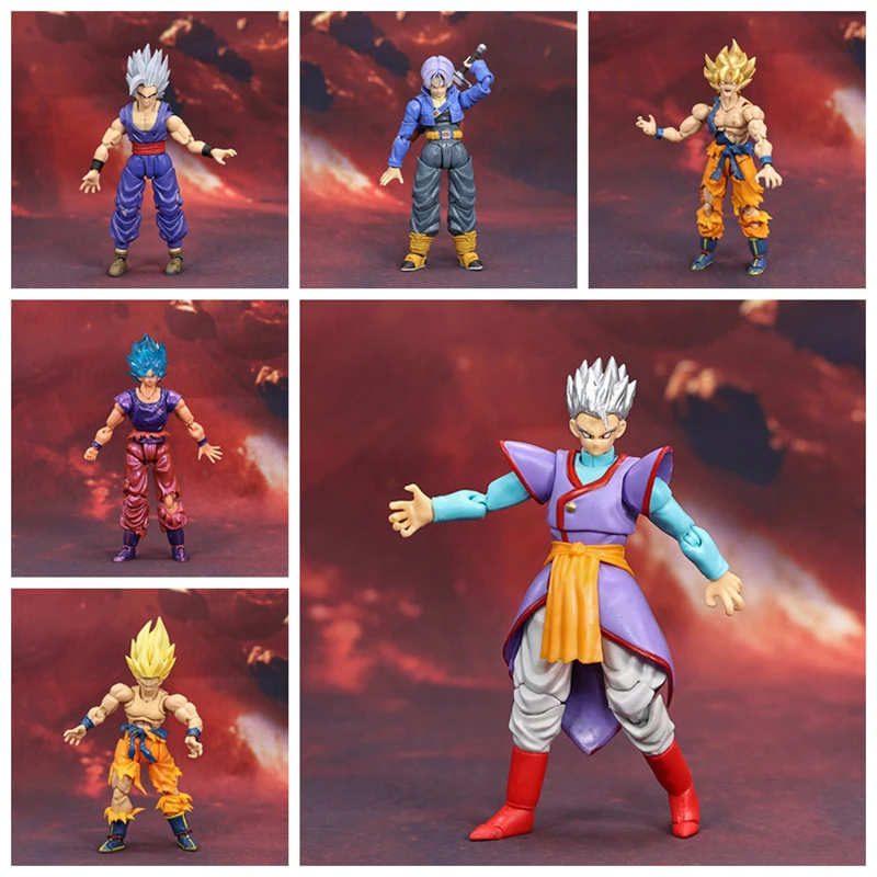 Dragon ball z super saya anime figura shf goku gohan troncos menino da  futura coleção modelo figura de ação brinquedos presentes aniversário