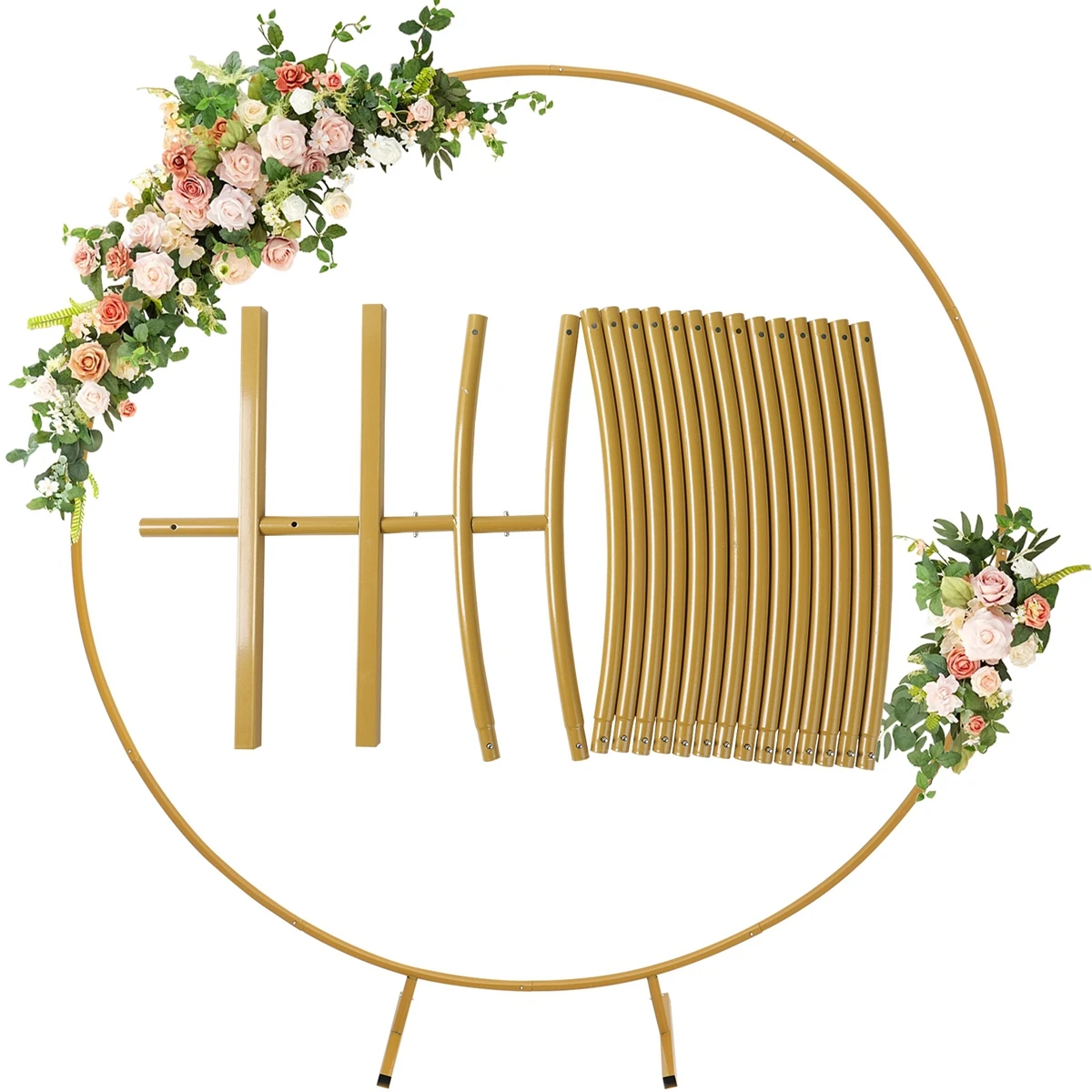 

Metal Circle Stand Wedding Arch Round Balloon Arch Flower Gold Background Arch DIY Frame Birthday Party Baby Shower Decor