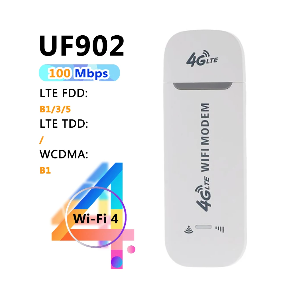TIANJIE 4G LTE موزع إنترنت واي فاي مودم USB محمول مع نقطة اتصال 100 & 300Mbps شبكة عالية السرعة واي فاي 6 & 4 دونجل لاسلكي
