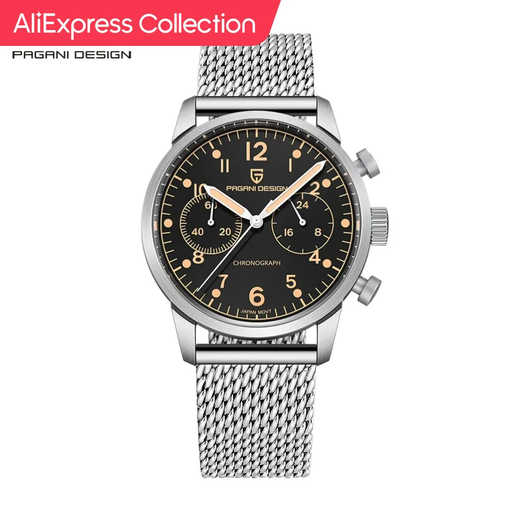 Aliexpress Collection 2023 Nuovo Design Pagani Orologio Sportivo Al Quarzo Da Uomo In Stile Militare Vk64 Zaffiro In Acciaio Inossidabile Impermeabile