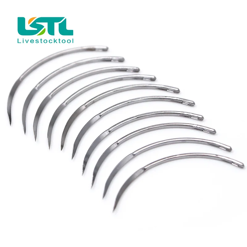Veterinary Suture Needle Surgical Needle Pig Cattle Sheep Poultry Beast Medical Tool Veterinary Equipment Livestock Tools 10 Pcs veterinary needle