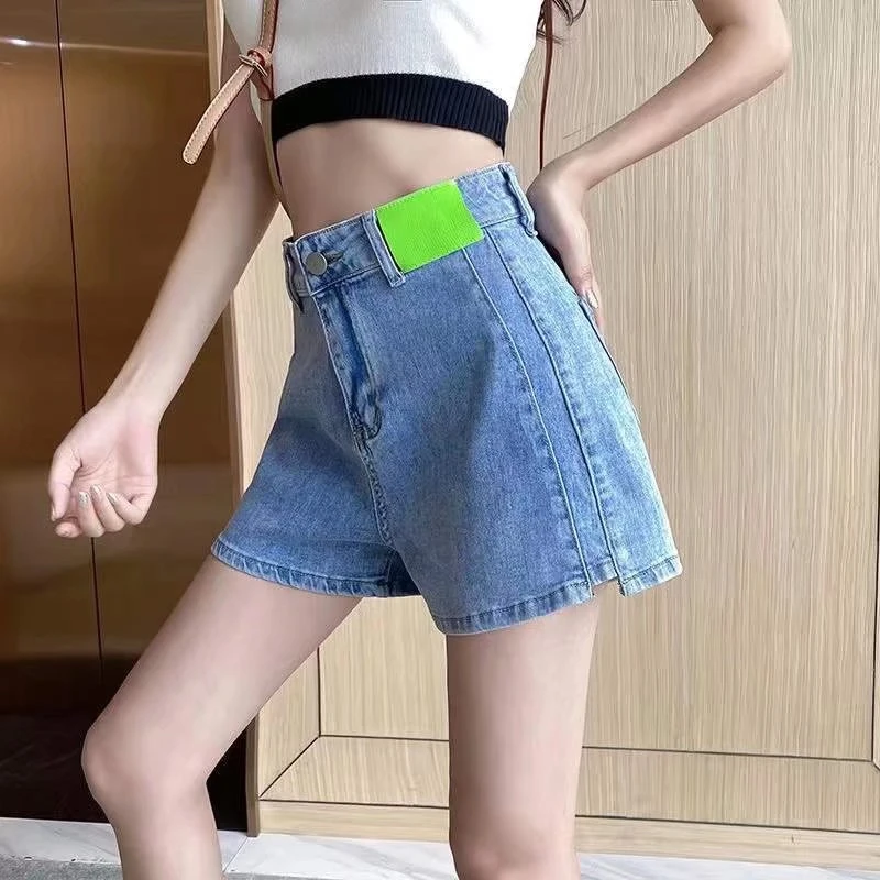 

Denim Shorts Women's Spring/Summer Korean Version Design Sensation Small Versatile Loose High Waist Thin Irregular Hot Pants