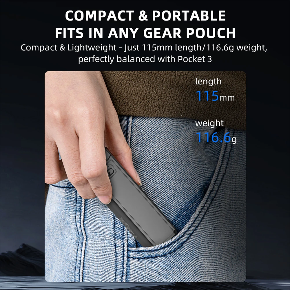 Batterie Poignée pour DJI Osmo Pocket 3, Charge Rapide Type-C, Autonomie Longue Durée