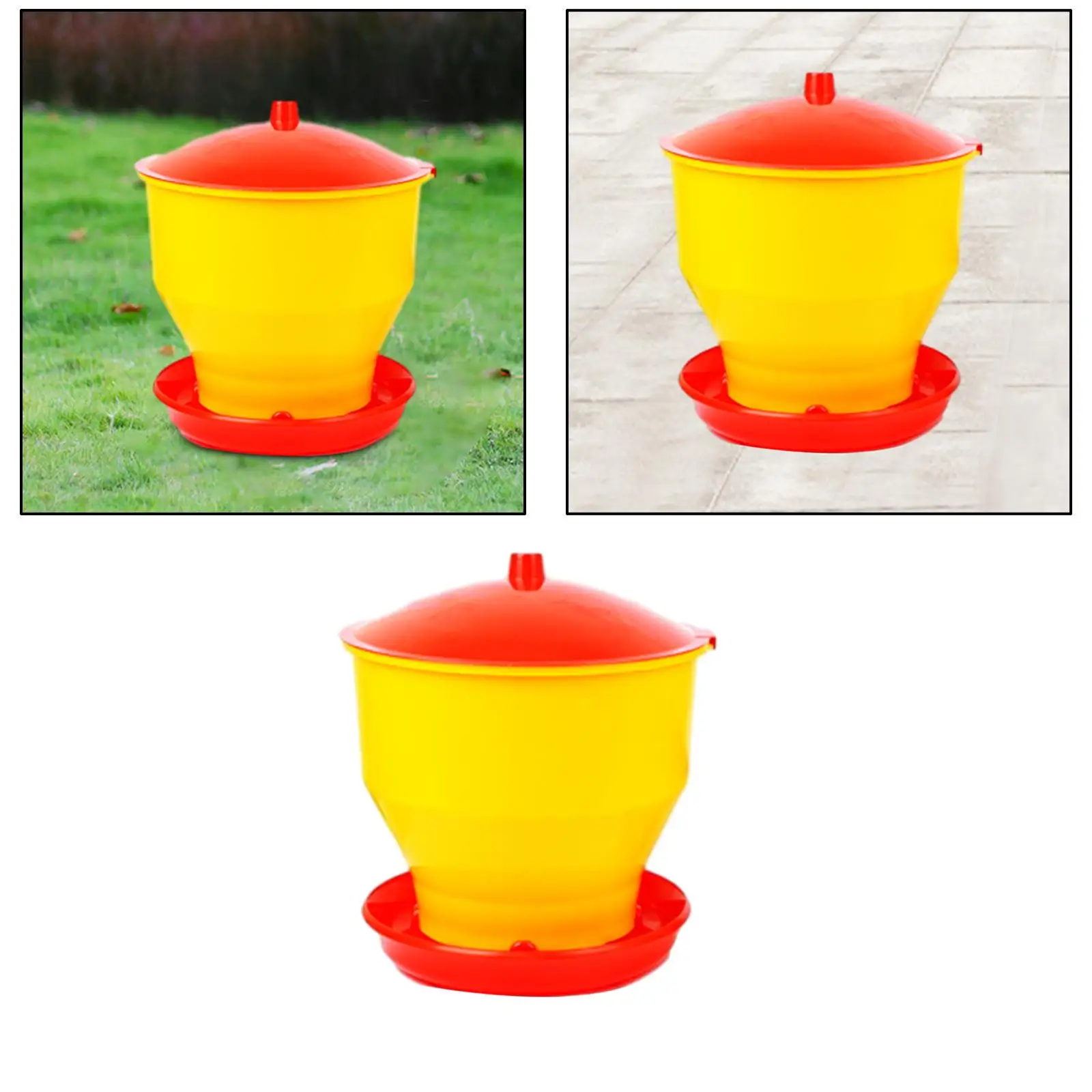 Chicken Feeder Chicken Water Feeding Bucket Auto Feeder Portable Bird Automatic Feeding Bucket for Pigeon Quail Budgie Hen Duck