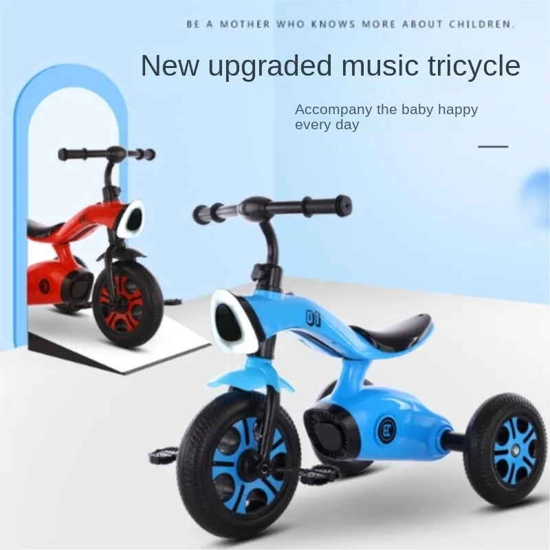 Baby Tricycle Children's Light Music Pedal Portable Bike