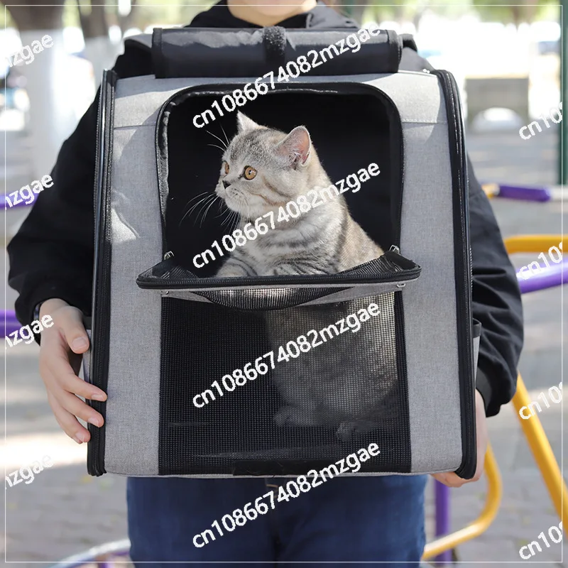 애완 고양이 배낭 대형 공간 통기성 휴대용 여행 가방 고양이와 강아지 운반용 애완 용품