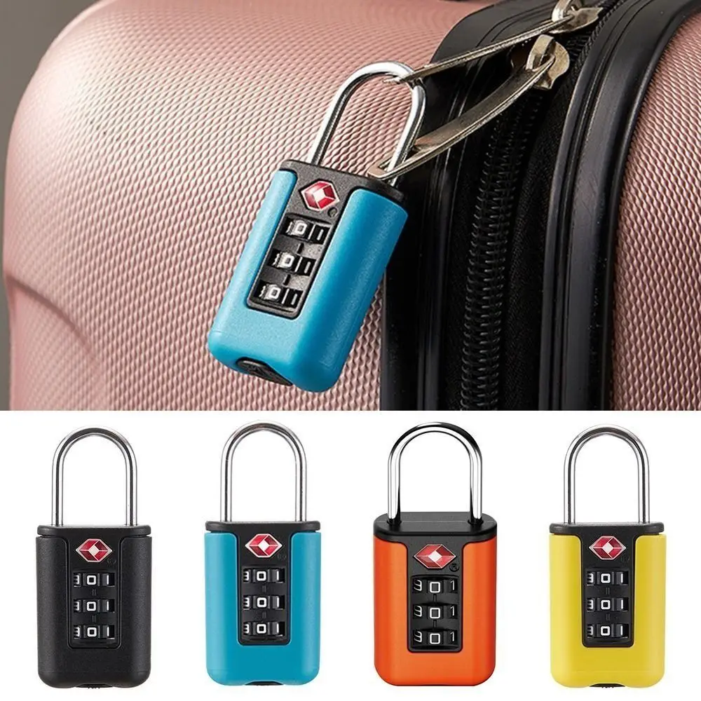 Travel Padlock Contrast Color Design Padlock TSA Customs Code Lock Travel Luggage Password Changeable Lock
