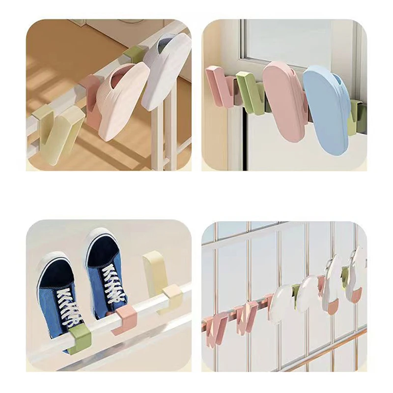 No Punching Shoe Drying Rack Bedroom Neat Storage Shoe Drying Slippers Rack Bathroom Rack Slipper Hook Toilet Drainage Rack Wall 4